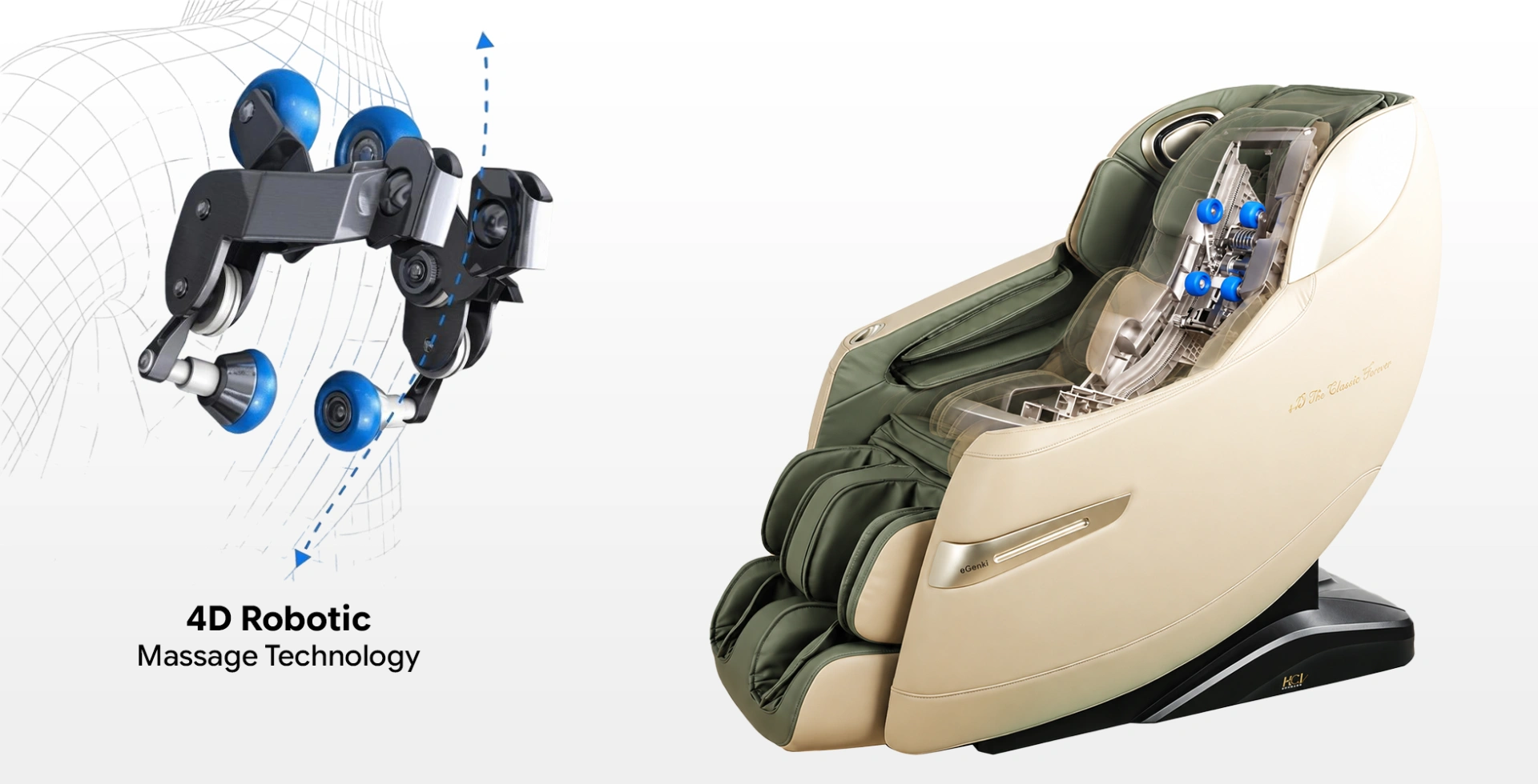 eGENKI PRO dual-core massage chair mechanism