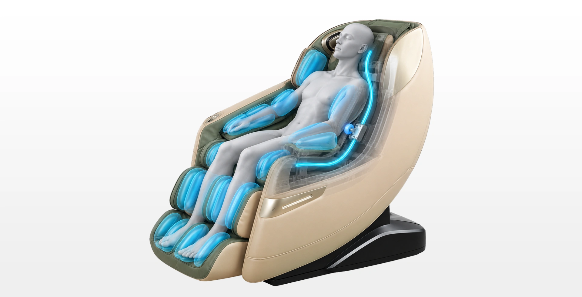 eGENKI PRO dual-core massage chair mechanism detail