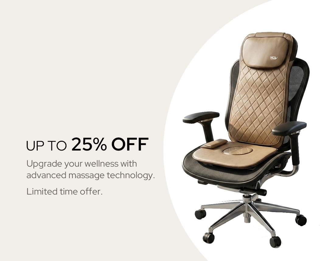 Special offer banner for premium massage chair discount