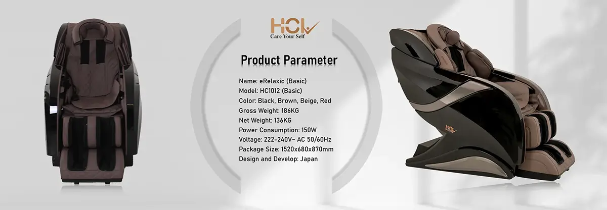 eRelaxic product parameters desktop version