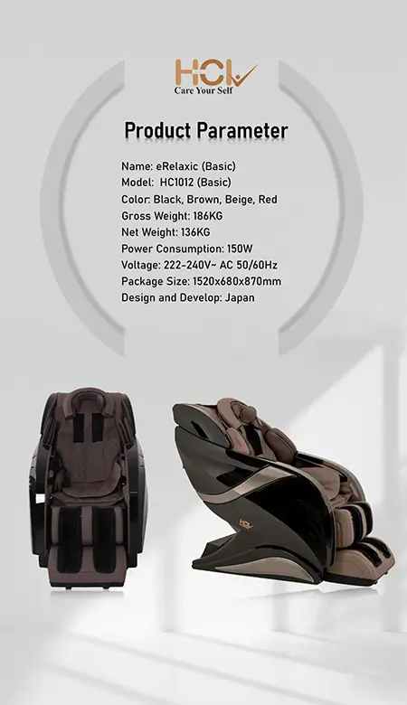 eRelaxic product parameters mobile version