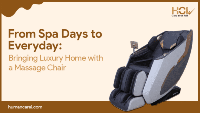 A modern massage chair with sleek design, representing the concept of bringing luxury at home with a massage chair.