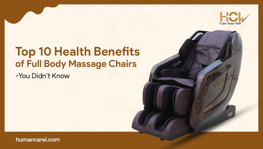 A premium full body massage chairs by Human Care International designed for complete relaxation and wellness, showcasing India’s best massage chair with advanced features.