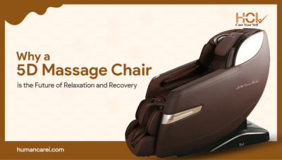 A premium 5D massage chair providing advanced full-body relaxation with AI-powered massage technology for stress relief and muscle recovery.